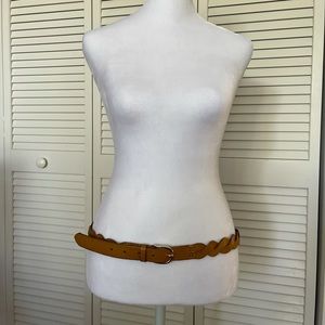 Leather braided belt